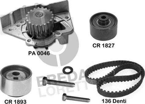 Breda Lorett KPA0102B - Pompe à eau + kit de courroie de distribution cwaw.fr