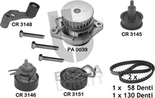 Breda Lorett KPA0289A - Pompe à eau + kit de courroie de distribution cwaw.fr