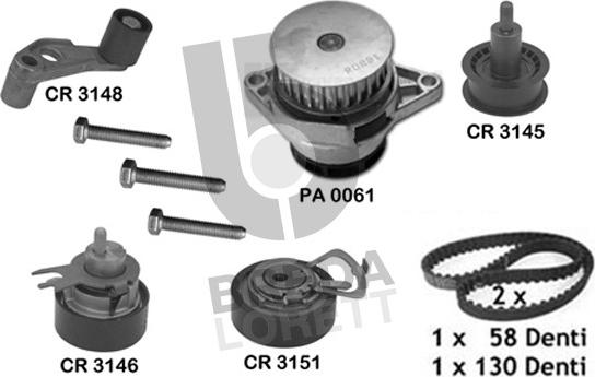 Breda Lorett KPA0289B - Pompe à eau + kit de courroie de distribution cwaw.fr