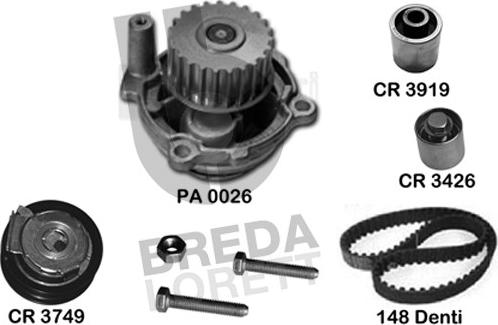 Breda Lorett KPA0220A - Pompe à eau + kit de courroie de distribution cwaw.fr