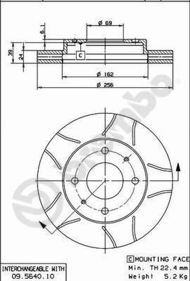 Brembo 09.5640.75 - Disque de frein cwaw.fr