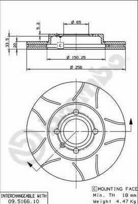 Brembo 09.5166.75 - Disque de frein cwaw.fr