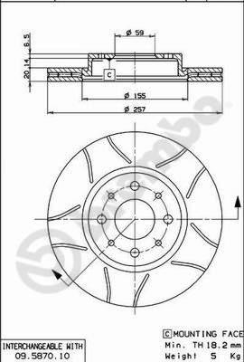 Brembo 09.5870.75 - Disque de frein cwaw.fr