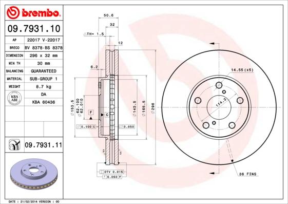 Brembo 09.7931.10 - Disque de frein cwaw.fr