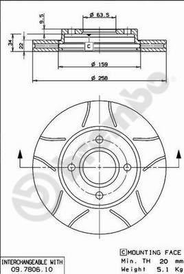 Brembo 09.7806.75 - Disque de frein cwaw.fr