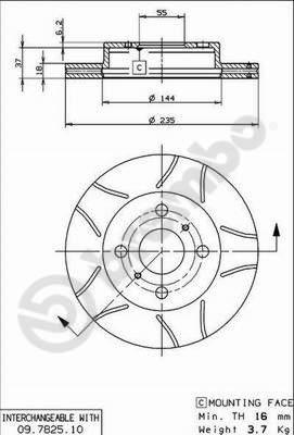 Brembo 09.7825.75 - Disque de frein cwaw.fr