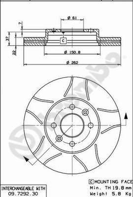 Brembo 09.7292.77 - Disque de frein cwaw.fr