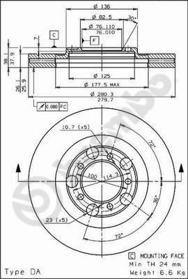 Brembo 09.7791.10 - Disque de frein cwaw.fr