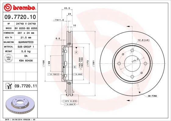 Brembo 09.7720.10 - Disque de frein cwaw.fr