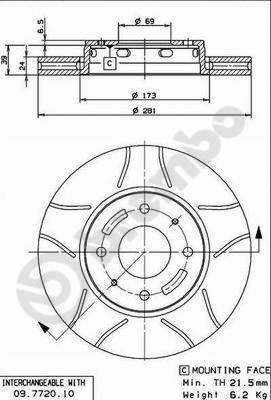 Brembo 09.7720.75 - Disque de frein cwaw.fr