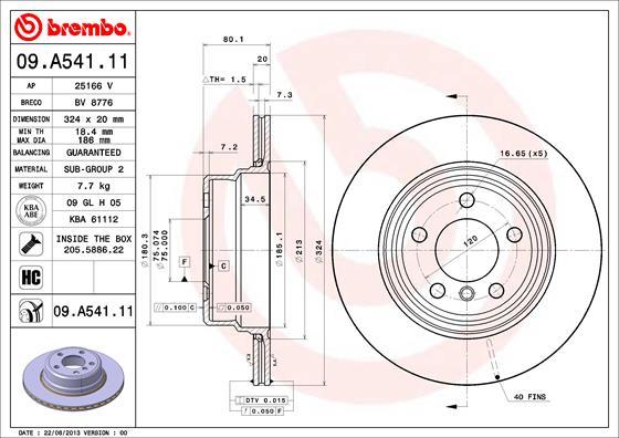 Brembo 09.A541.11 - Disque de frein cwaw.fr