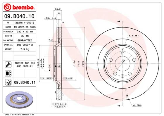 Brembo 09.B040.10 - Disque de frein cwaw.fr