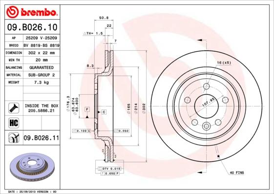 Brembo 09.B026.10 - Disque de frein cwaw.fr