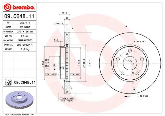 Brembo 09.C648.11 - Disque de frein cwaw.fr