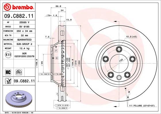 Brembo 09.C882.11 - Disque de frein cwaw.fr