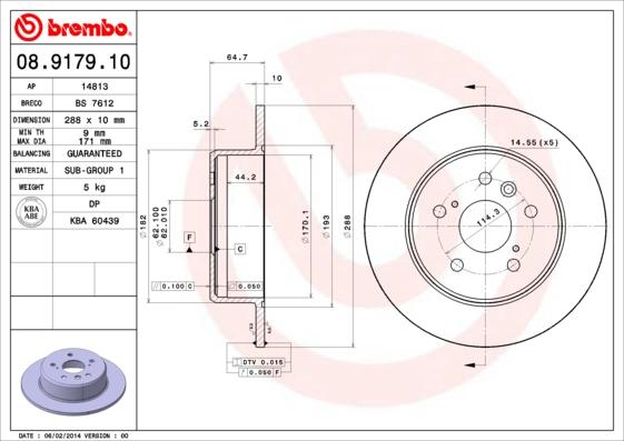 Brembo 08.9179.10 - Disque de frein cwaw.fr