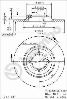 Brembo 08.4415.10 - Disque de frein cwaw.fr