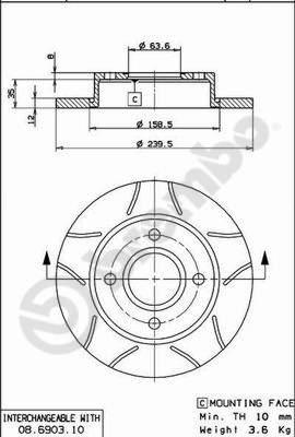 Brembo 08.6903.75 - Disque de frein cwaw.fr