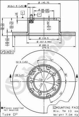 Brembo 08.3959.20 - Disque de frein cwaw.fr