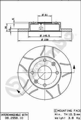 Brembo 08.2958.75 - Disque de frein cwaw.fr