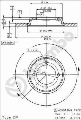 Brembo 08.2461.10 - Disque de frein cwaw.fr