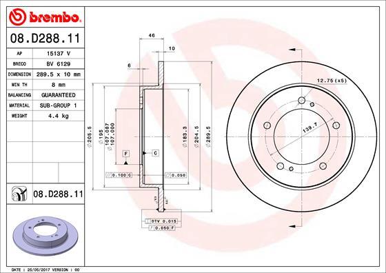 Brembo 08.D288.11 - Disque de frein cwaw.fr