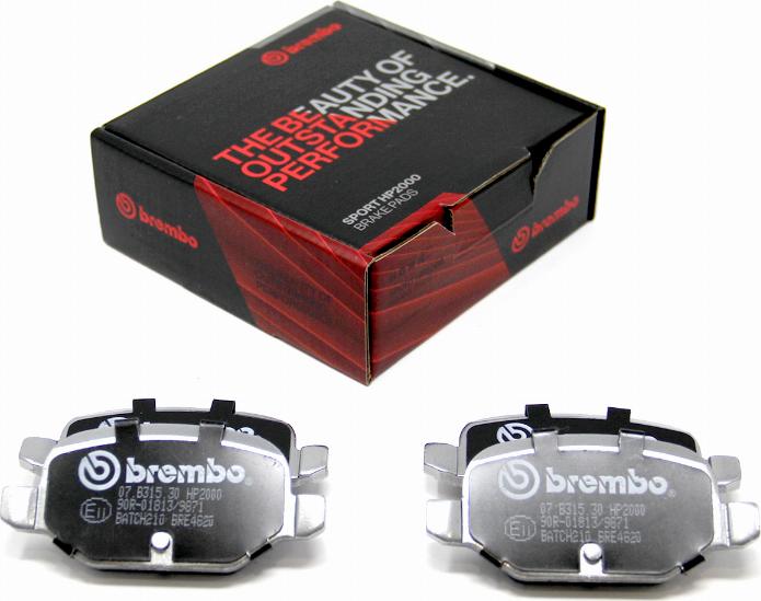 Brembo 07.B315.30 - Kit de plaquettes de freins de haute performance cwaw.fr