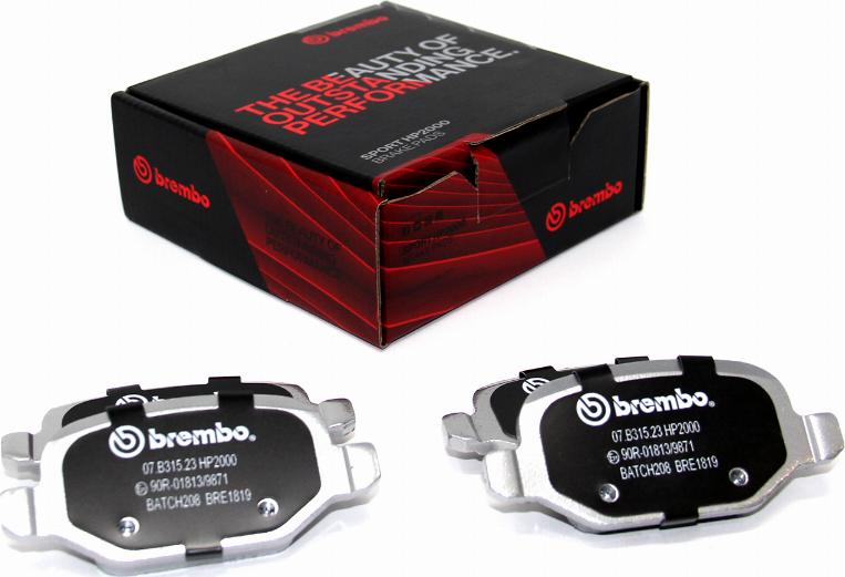 Brembo 07.B315.23 - Kit de plaquettes de freins de haute performance cwaw.fr