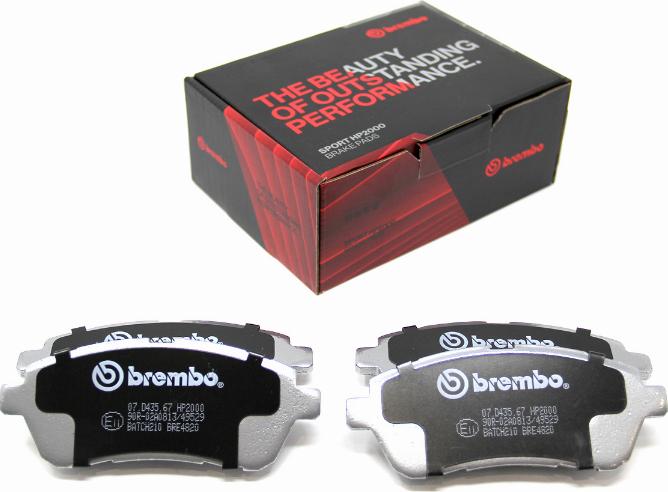 Brembo 07.D435.67 - Kit de plaquettes de freins de haute performance cwaw.fr