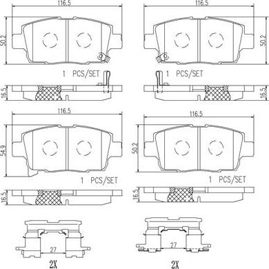 Brembo P99004N - Kit de plaquettes de frein, frein à disque cwaw.fr