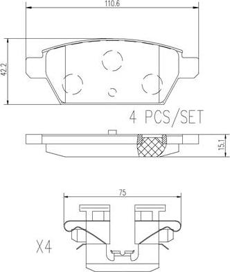 Brembo P49051N - Kit de plaquettes de frein, frein à disque cwaw.fr