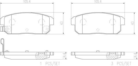 Brembo P49035N - Kit de plaquettes de frein, frein à disque cwaw.fr