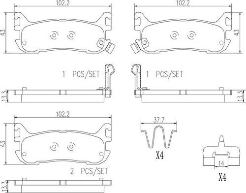 Brembo P49021N - Kit de plaquettes de frein, frein à disque cwaw.fr