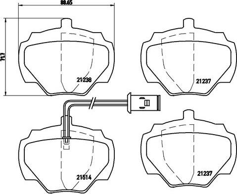 Brembo P 44 003 - Kit de plaquettes de frein, frein à disque cwaw.fr