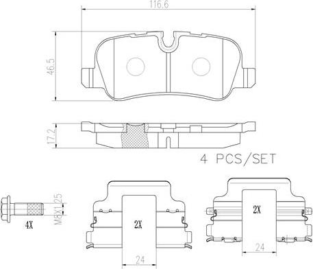 Brembo P44019N - Kit de plaquettes de frein, frein à disque cwaw.fr