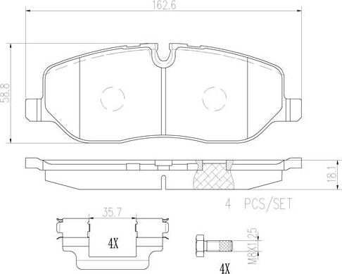 Brembo P44014N - Kit de plaquettes de frein, frein à disque cwaw.fr