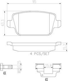 Brembo P44016N - Kit de plaquettes de frein, frein à disque cwaw.fr