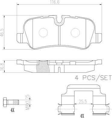 Brembo P44013N - Kit de plaquettes de frein, frein à disque cwaw.fr