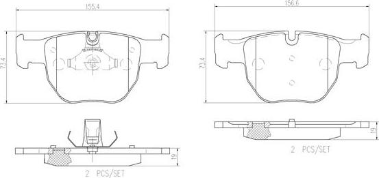 Brembo P44012N - Kit de plaquettes de frein, frein à disque cwaw.fr