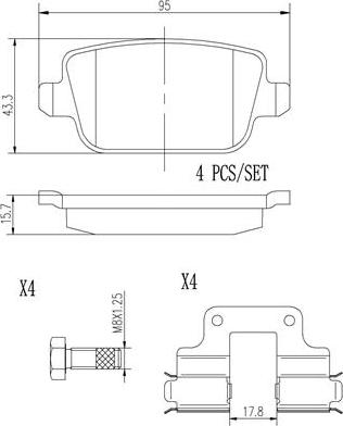 Brembo P44017N - Kit de plaquettes de frein, frein à disque cwaw.fr