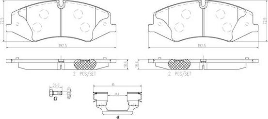 Brembo P44024N - Kit de plaquettes de frein, frein à disque cwaw.fr