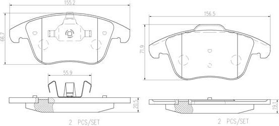 Brembo P44020N - Kit de plaquettes de frein, frein à disque cwaw.fr