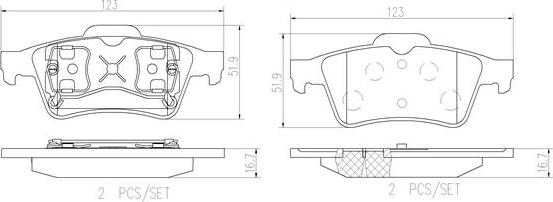 Brembo P59044N - Kit de plaquettes de frein, frein à disque cwaw.fr