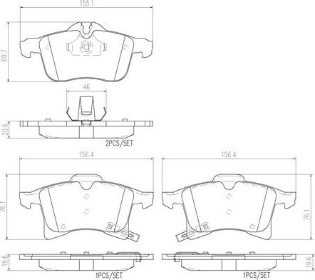 Brembo P59045N - Kit de plaquettes de frein, frein à disque cwaw.fr