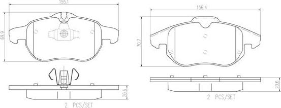 Brembo P59043N - Kit de plaquettes de frein, frein à disque cwaw.fr