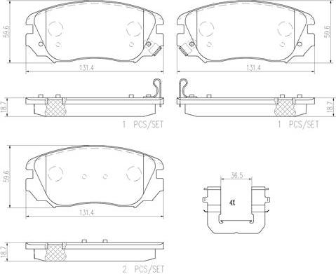 Brembo P59054N - Kit de plaquettes de frein, frein à disque cwaw.fr