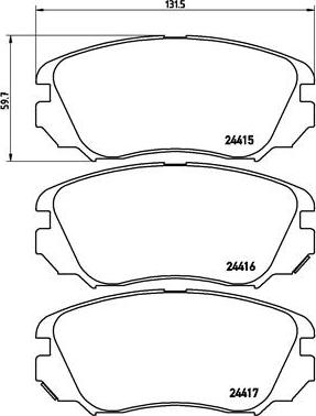 Brembo P 59 054X - Kit de plaquettes de frein, frein à disque cwaw.fr