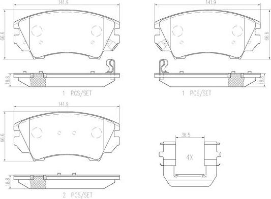 Brembo P59055N - Kit de plaquettes de frein, frein à disque cwaw.fr