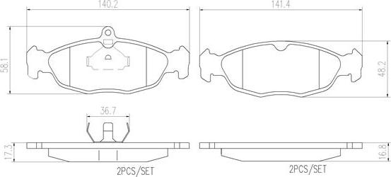 Brembo P59011N - Kit de plaquettes de frein, frein à disque cwaw.fr