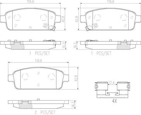 Brembo P59080N - Kit de plaquettes de frein, frein à disque cwaw.fr